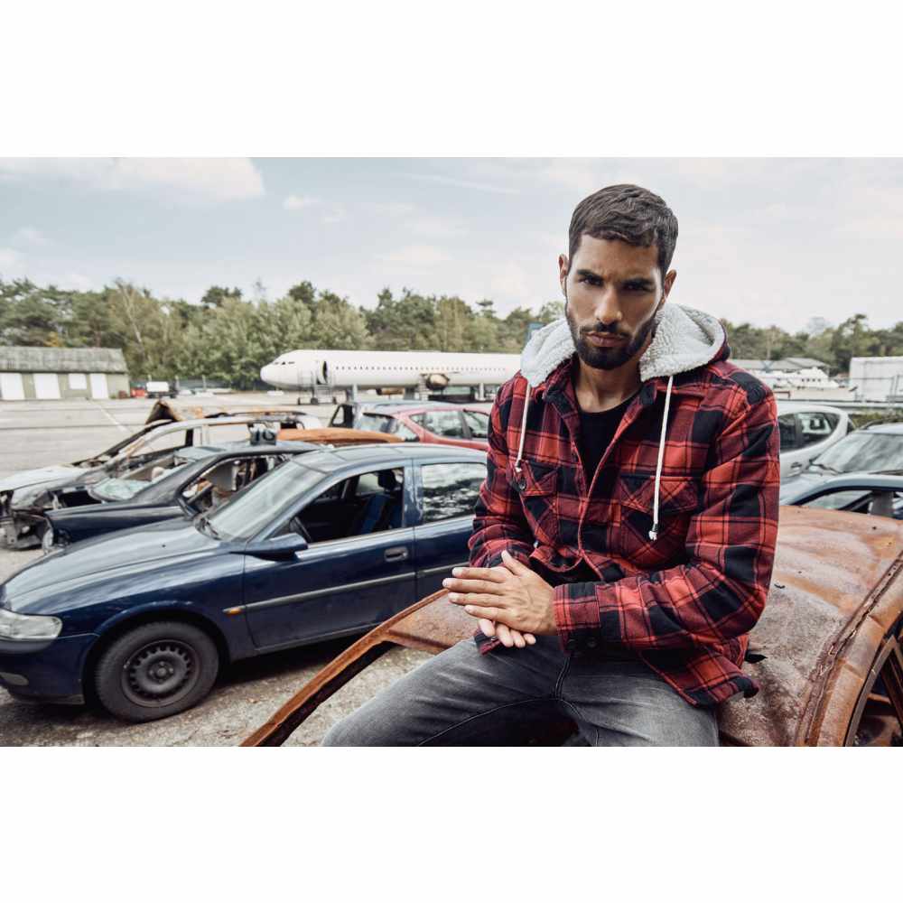 Brandit - Lumber hooded Jacke - Rot/Schwarz